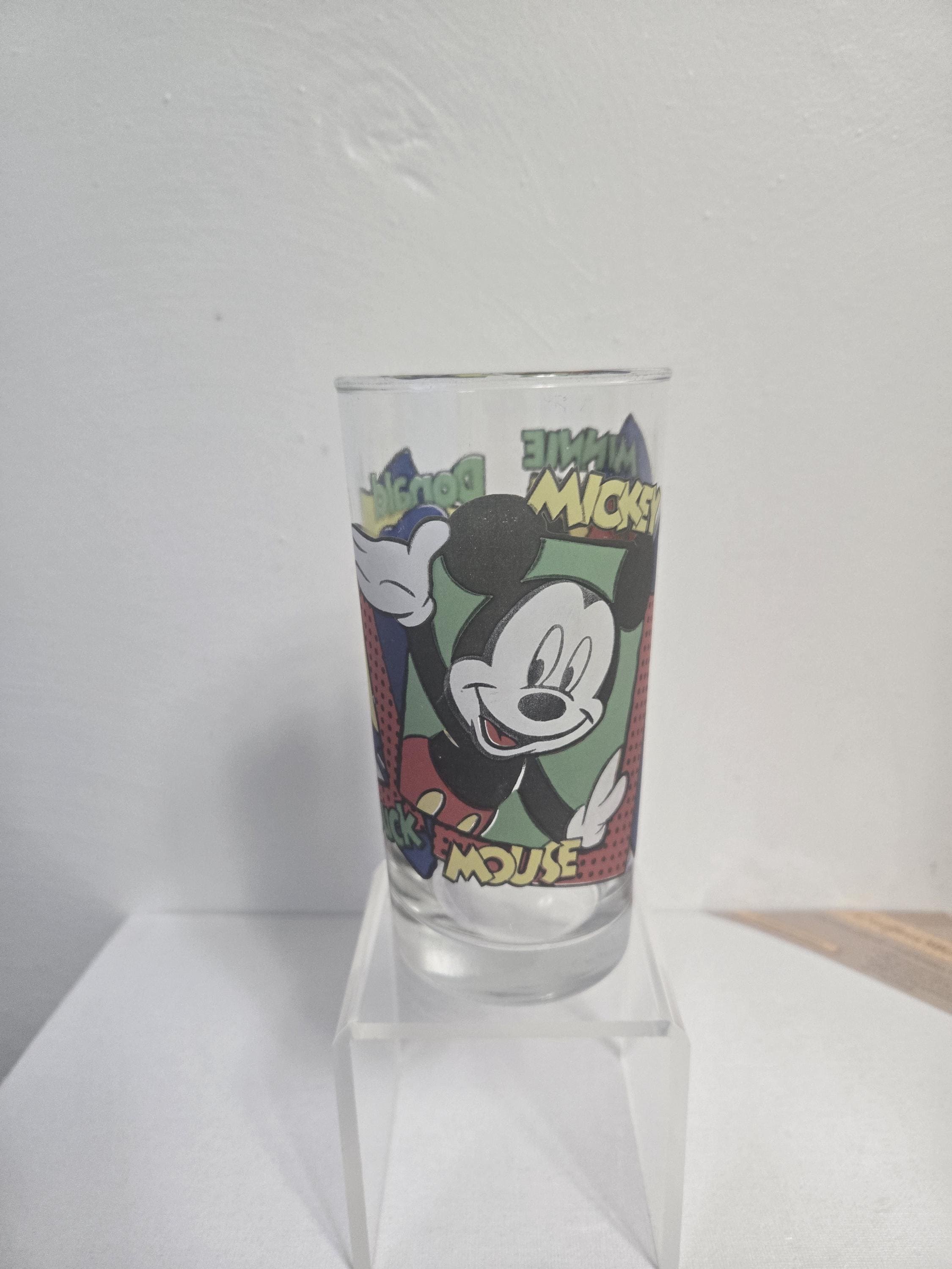 Vintage Mickey Mouse-Minnie Mouse & Donald Duck Drinking Glass-Collectable-Disney Characters