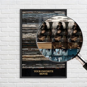 Personalized Movie Poster | Minimalist Cinema Wall Art | Digital Download Movie Barcode | Gift for Film Lovers
