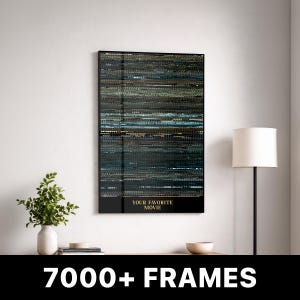 Locandina cinematografica personalizzata / Decorazione murale minimalista per il cinema / Codice a barre per il download digitale del film / Regalo per gli amanti del cinema