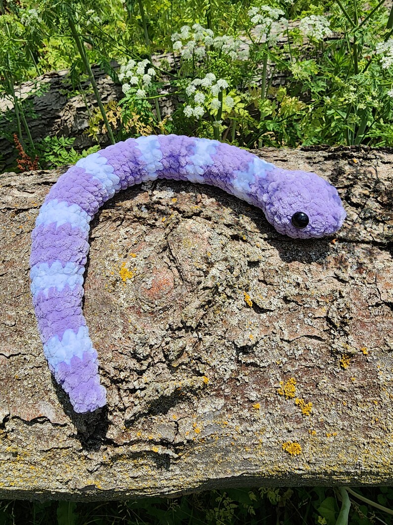 Mini Lavender Snake Plushie - Etsy
