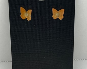 Orange Butterfly Stud Earrings
