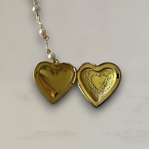 Golden Heart Locket Bead Necklace