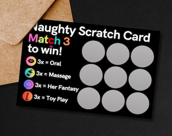 Naughty scratch card for Her, Couples scratch card gift, Gift for Her, Gift for Girlfriend, Valentine's Day Gift