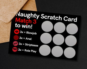 Naughty scratch card for Him, Couples scratch card gift, Gift for Him, Gift for Boyfriend, Valentine's Day Gift, Gift for Husband