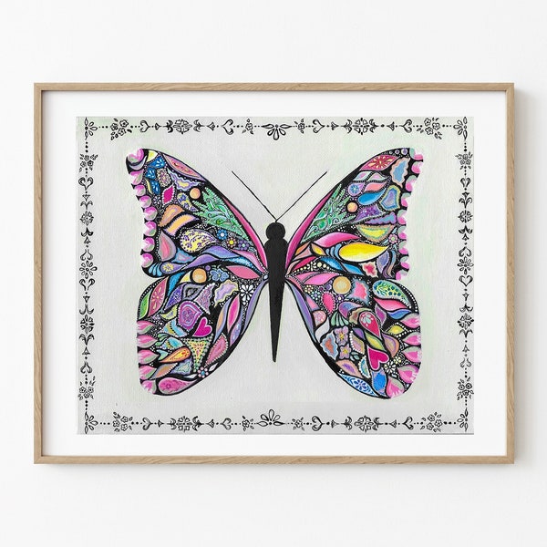 Pink Monarch Prints Etsy