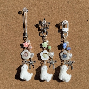 Kawaii Coquette Lamb Keychains/Phone Charms (Hand-made)