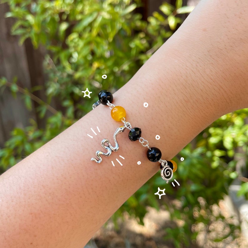 Gojo Satoru X Geto Suguru Inspired Beaded Chain Charm Bracelet Etsy