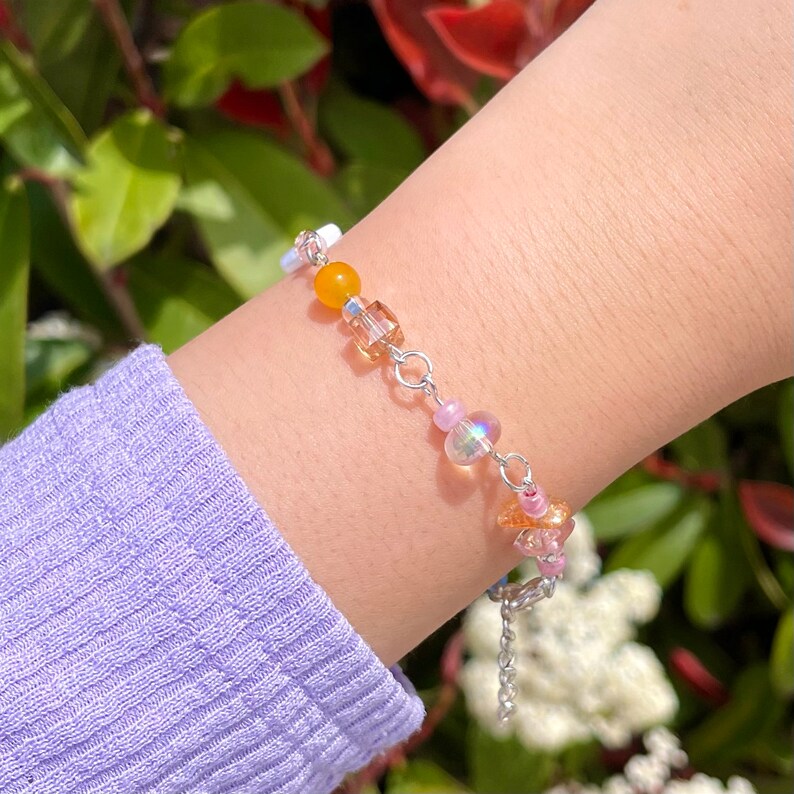 Ponyo Inspired Beaded Chain Charm Bracelet handmade Etsy