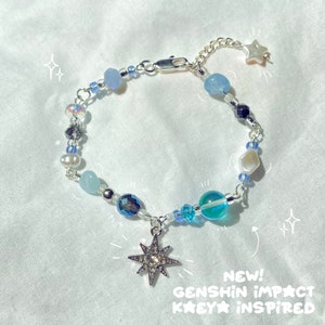 Ice Knight Game Character Inspired Beaded Chain Charm Bracelet (Hand-Made)