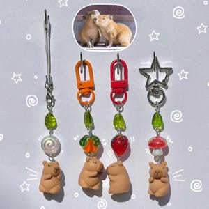 Kawaii Capybara Keychains/Phone Charms (Hand-made)