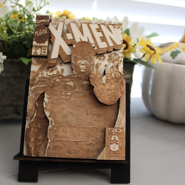 3D Wooden Comic Book | Modern Age Comic Book Cover | Anniversary Gift | Blank Comic Book | Wooden Gift For Men | Comic Panels