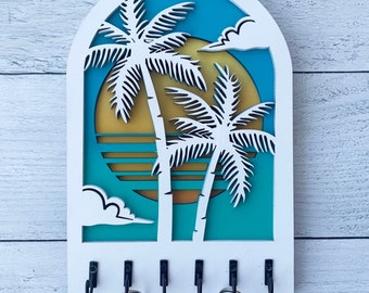 Vintage Handmade Copper Palm Tree Towel Rack for a Beach House Tropical Decor Holds Masks Plates Keys Purses Coats Bikinis Etsy