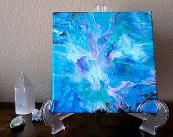 Whisp Me Away - Abstract Acrylic Fluid Art Painting - Original 8x8"