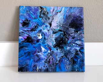 Skull Valley - Abstract Acrylic Fluid Art Painting - Original 10x10"