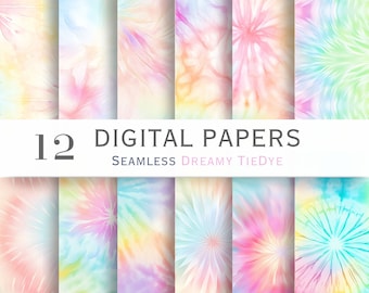 Seamless Tie Dye Pattern Digital Paper Seamless Dreamy Tie Dye Pastel Pattern Tie-dye Paper Seamless Swirl Background Abstract Sublimation