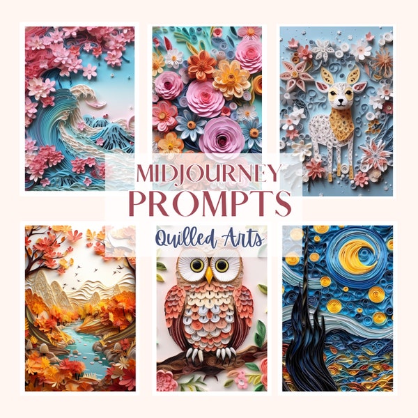 Midjourney Prompts Quilled Art AI Guide Quilling Designs Midjourney Prompts Clipart for Paper Coil Art Quill Design Prompt for Artwork