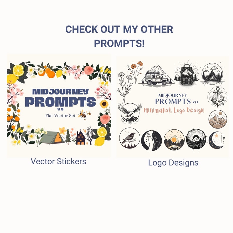 Midjourney Prompts for Illustration Vector AI Guide Vector - Etsy