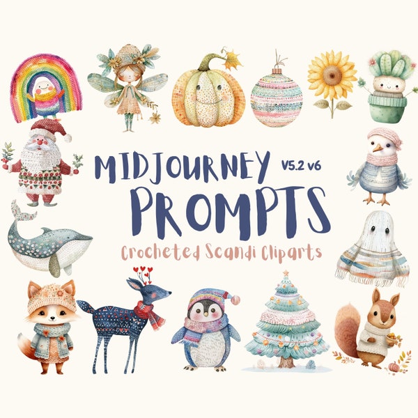 Midjourney Prompts for Crocheted Illustration Midjourney Prompt Children Art Illustration AI Scandinavian Folk Art Prompt Story Book Nursery