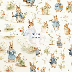 Seamless Beatrix Potter Spring Inspired Pattern Potter Rabbit Digital ...
