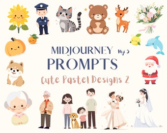 Midjourney Prompts for Cute Nursery Design AI Kids Arts Midjourney Prompts Clipart Pastel Art AI Prompt for Baby Nursery Wall Art Prompt Kid