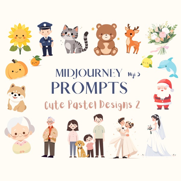 Midjourney Prompts for Cute Nursery Design AI Kids Arts Midjourney Prompts Clipart Pastel Art AI Prompt for Baby Nursery Wall Art Prompt Kid