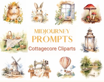 Midjourney Prompts for Cottagecore Cliparts AI Vintage Midjourney Prompts Clipart Countryside AI Prompt for Aesthetic Clipart Prompt