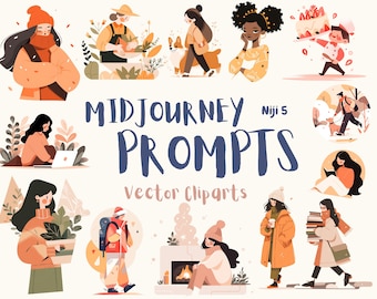 Midjourney Prompts for Illustration Vector AI Guide Vector Arts Midjourney Prompt Vector Design Winter AI Prompt for Vector Cliparts Sticker