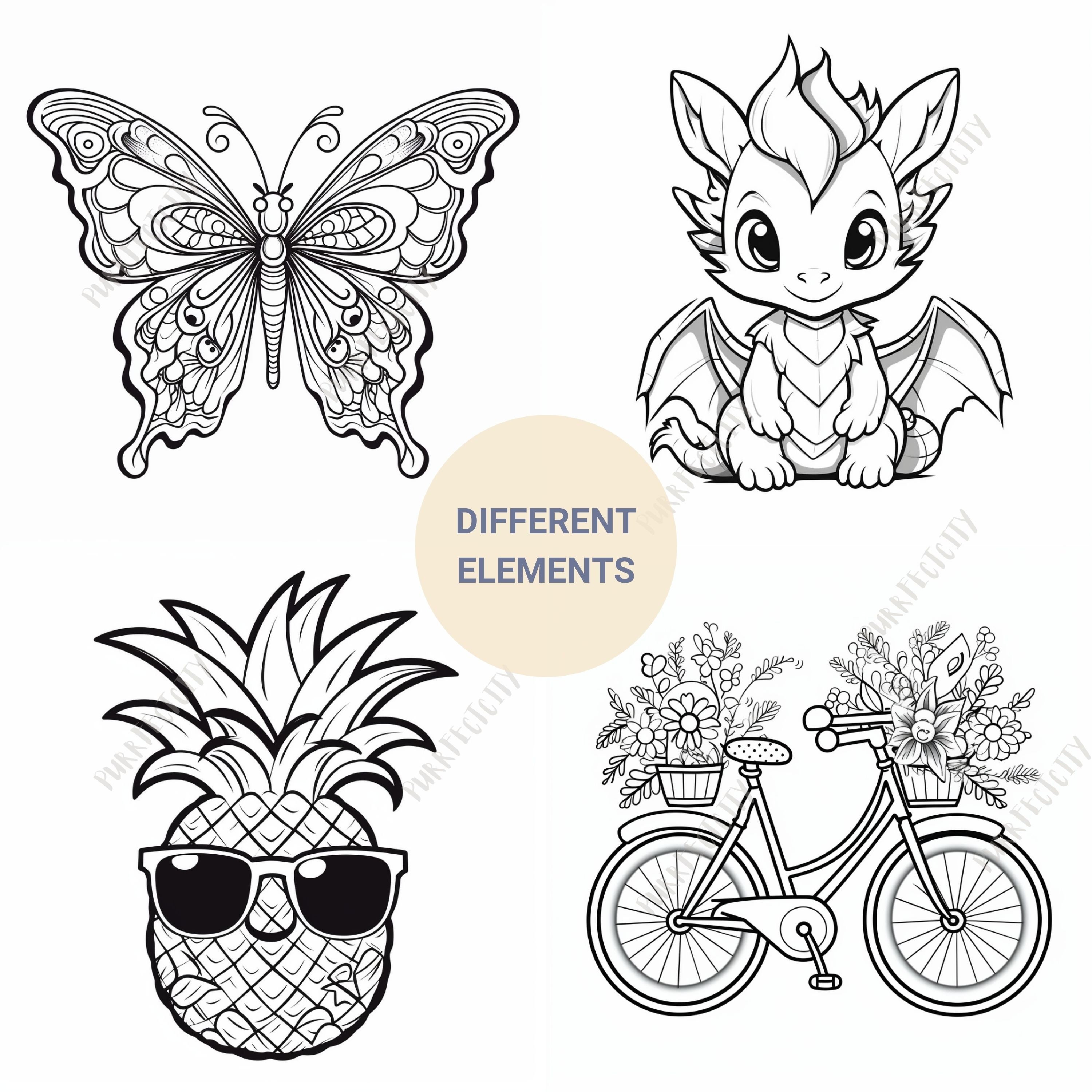 Cute coloring pages, kinda : r/midjourney