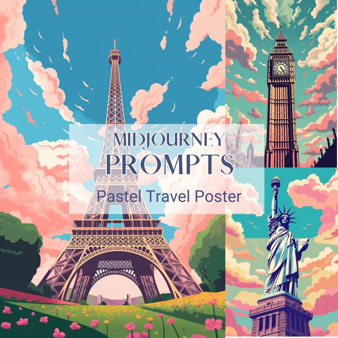 Ai Generated Vintage Posters, Midjourney Prompt for Travel Posters,  Midjourney Guide, Wall Art Vintage Posters, Ai Prompt for Vintage Art 