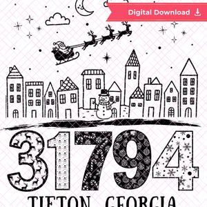 Custom Christmas ZIP Code Art | City Outline Sublimation (Digital Download)