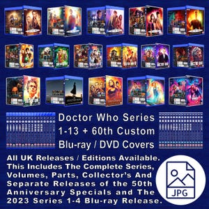 Doctor Who Custom Covers for Blu-ray/DVD. Series 1-13 + 60th. All UK Releases Available. Including Complete Series, Volumes, Parts & More!