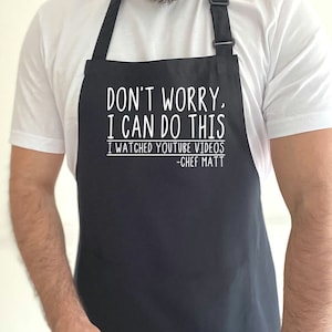 Personalised Men Apron, Funny Cooking Apron, Baking Gift Cook, Gift for Him Dad Brother Husband
