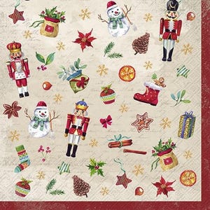 Tovaglioli di carta natalizi, 20 pezzi, 25 x 25 cm. Tovaglioli per: tavola, decoupage, veline, collage, scrapbooking. Prodotto in Europa.