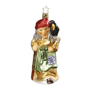 Glass Christmas Ornament - Witch. Collectible Bauble. Blown glass ornament. Christmas Tree Decoration. Handmade traditionally in Europe