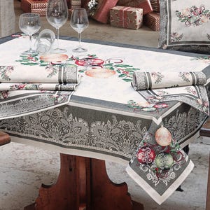 Tapestry Christmas tablecloth &quot;Christmas decorations&quot;. Christmas table linens. Winter holiday decorations. Christmas gift. Home decor.