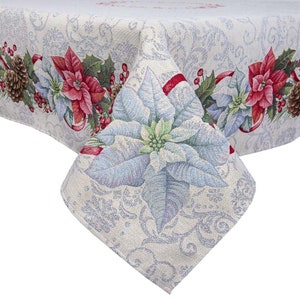 Tapestry Christmas tablecloth &quot;Christmas Feelings&quot;. Christmas table linens. Winter holiday decorations. Christmas gift. Home decor.