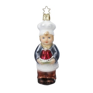 Glass Christmas Ornament - Baker. Collectible Bauble. Blown glass ornament. Christmas Tree Decoration. Handmade in Europe
