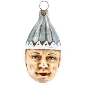 Glass Christmas Ornament - Clown vintage. Collectible Bauble. Blown glass ornament. Christmas Tree Decoration. Handmade in Europe