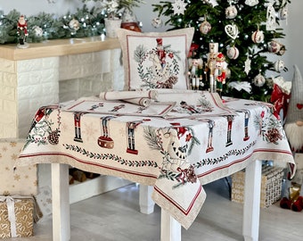 Tapestry Christmas tablecloth "Nutcracker". Christmas table linens. Winter holiday decorations. Christmas gift. Home decor.