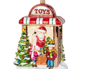 ポーランド購入高級手作り 吹きガラス製サンタクロスクリスマスオーナメント未使用 ヴィンテージ クリスマスオーナメント ピンク 凹みガラス クリスマス