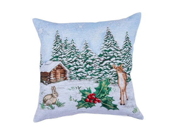 Christmas Tapestry 18x 18 Throw Pillow Covers