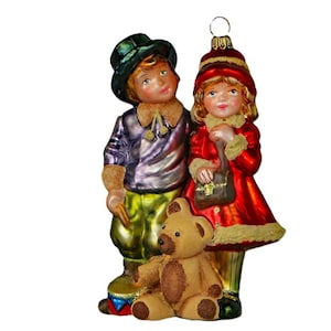 Glass Christmas Ornament - Children. Collectible Bauble. Blown glass ornament. Christmas Tree Decoration. Handmade traditionally in Europe