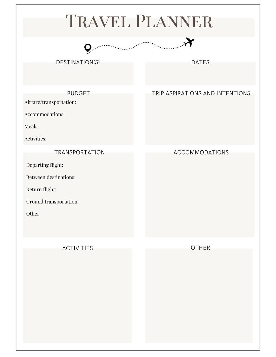 Travel Planner Printable Three in One Trip Planner Packing - Etsy