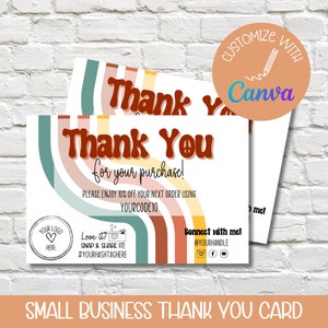 Cartão de agradecimento para pequenas empresas | Cartão de agradecimento para impressão | Cartão de desconto para pequenas empresas | Cartão para impressão para pequenas empresas