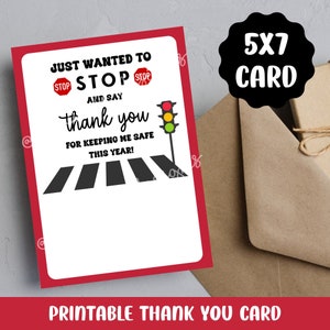 Tarjeta de agradecimiento de Crossing Guard / Titular de la tarjeta de regalo / Tarjeta de agradecimiento imprimible / Regalo de agradecimiento de Crossing Guard / Tarjeta de agradecimiento