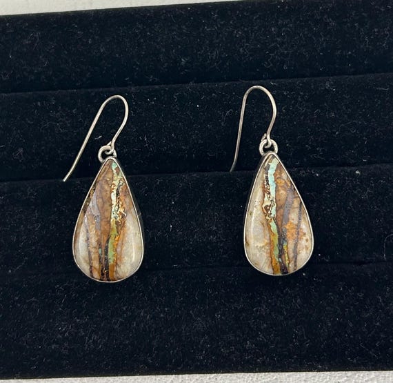 Native American Sterling Silver Opalized Wood Dan… - image 4
