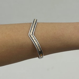 Navajo Sterling Silver 925 & 12k GF by Kay Begay Rogers Cuff Bracelet