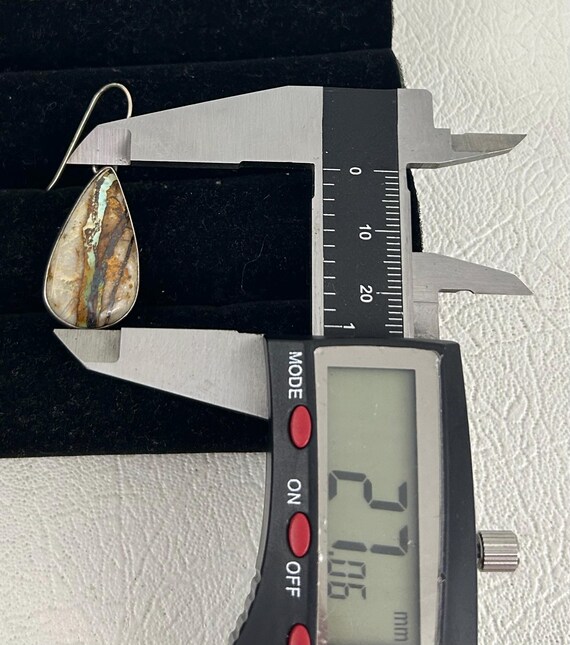 Native American Sterling Silver Opalized Wood Dan… - image 8