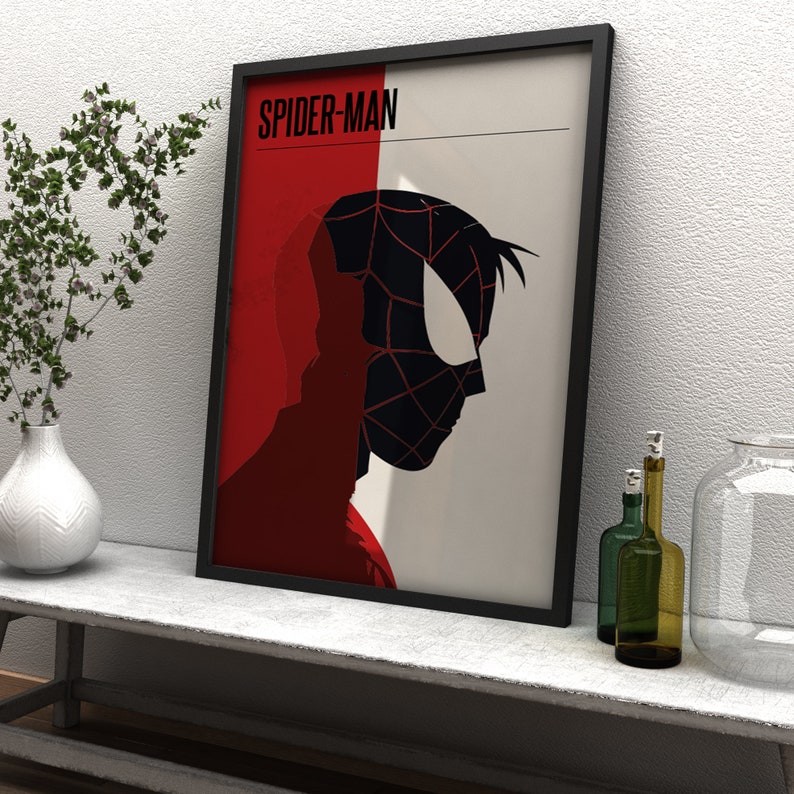 Spiderman Poster A4 Digital Spiderman Print of Minimalist - Etsy