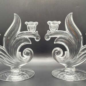 Pair of Duncan & Miller Canterbury Double Candlesick holders